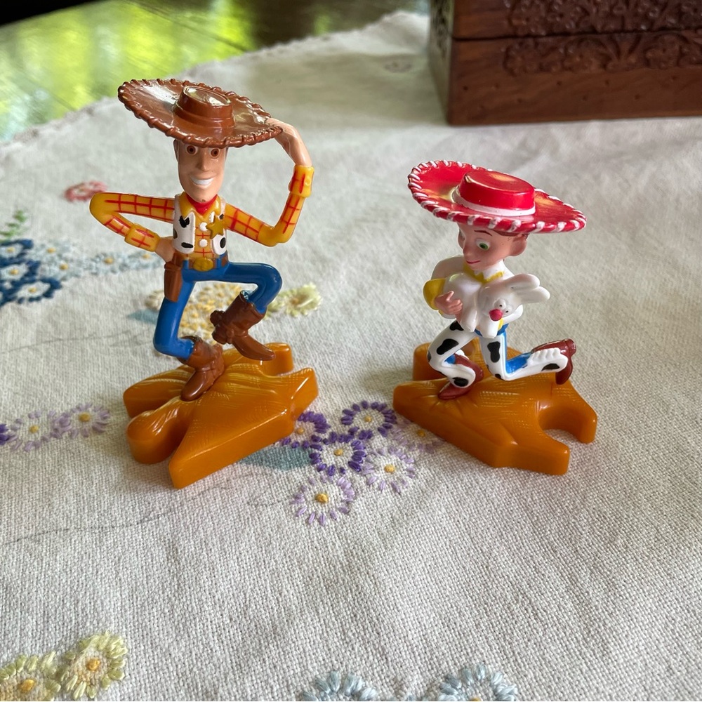 Vintage Disney Toy Story 2 McDonald's Happy Meal Interlocking Woody & Jessie 4" - Picture 4 of 11